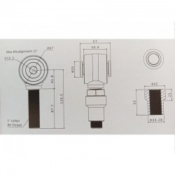 Rotule uniball avec douille pour tirant de pont 2