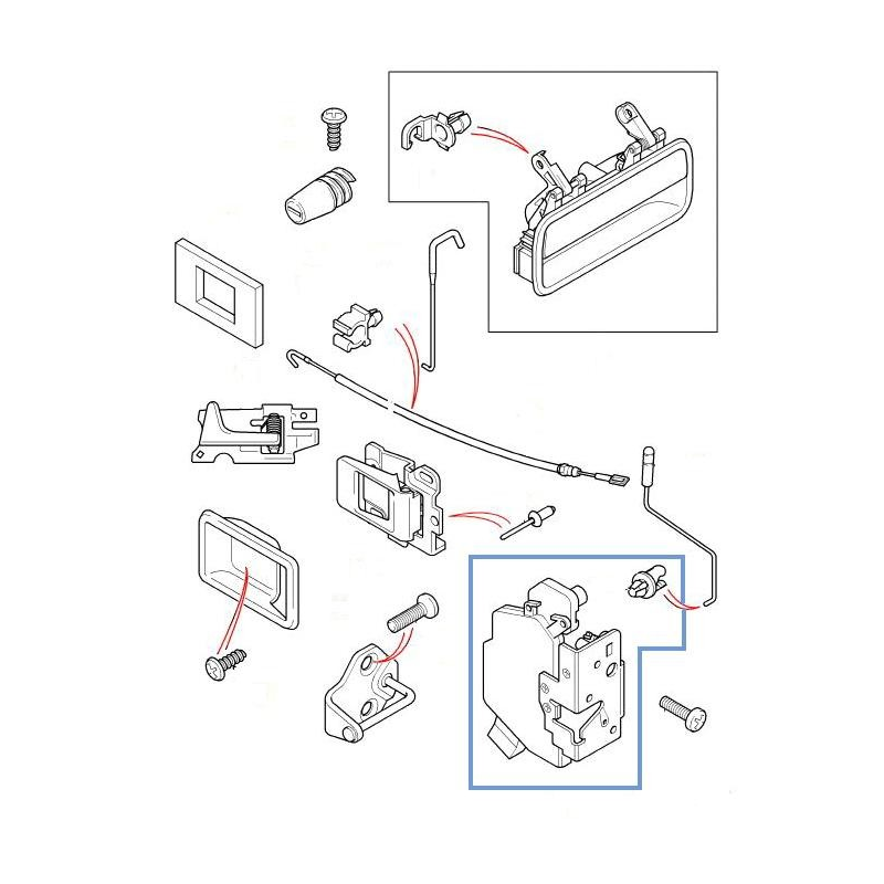 Serrure de porte Arrière  D Freelander