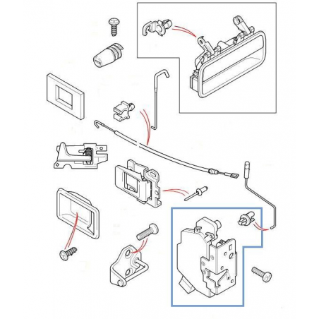 Serrure de porte Arrière  D Freelander